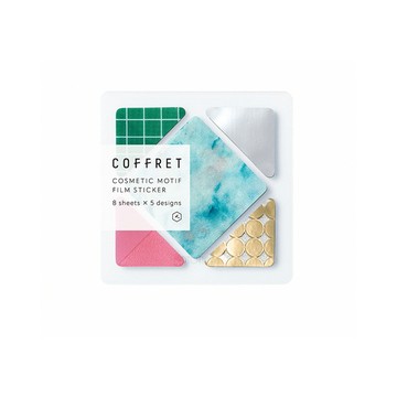 KING JIM HITOTOKI COFFRET 調色盤薄膜貼紙 圓型 漂浮粉