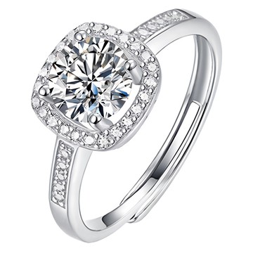 CF Diamond 莫桑鑽女戒 優雅設計  1克拉  公主方包