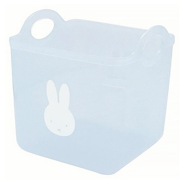 T'S FACTORY 半透明收納籃 兔子圖案  10 x 10 x 10cm  藍色  1個