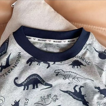 童趣可愛~動物恐龍滿印短袖T恤中小童夏季新款韓版男女童時尚上衣 夏天衣服 短袖上衣 短袖T恤 兒童T恤 男童上衣中大童