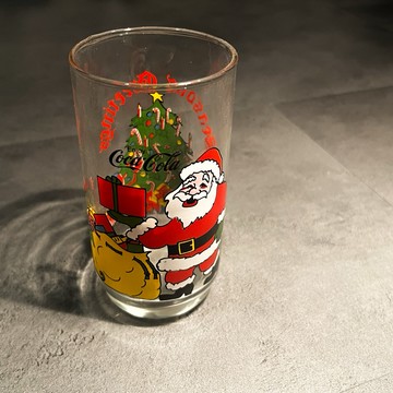 𝗈𝗅𝖽𝗍𝗈𝗒𝗌𝗍𝖺𝗍𝗂𝗈𝗇 1980s 可口可樂 100週年 聖誕老人 玻璃杯 美式復古 老物