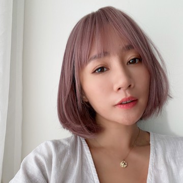 台灣現貨 魔髮樂 全頂假髮 短髮 D124︱韓系粉棕假髮 女生短髮 空氣瀏海 中分髮線 韓妞短髮 粉色粉色