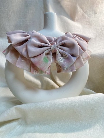 發裁手作。Facai Handmade 寵物領巾 褶蓬披肩_粉染漫境