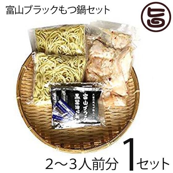 富山ブラックもつ鍋セット 〆らーめん入 2〜3人前×1セット サンフーズ 麺家いろは監修 ブラックスープ