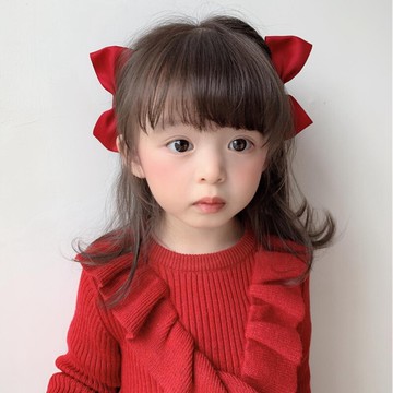 兒童新年紅色發飾過年頭飾女童立體蝴蝶結發夾女寶寶公主生日發卡