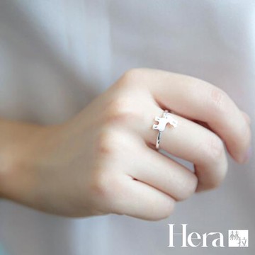 【Hera 赫拉】精鍍銀可愛麋鹿拉絲開口戒指 H111112301