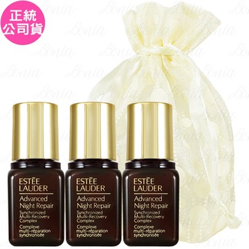 【即期品】ESTEE LAUDER 雅詩蘭黛 特潤超導全方位修護露(7ml)*3旅行袋組(公司貨)