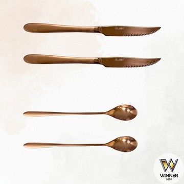王樣日式鍍鈦餐具【Winner】王樣餐具 王樣叉子 王樣湯匙 日式鍍鈦 牛排刀 西餐刀 餐匙 餐叉 長茶匙 湯匙 叉子