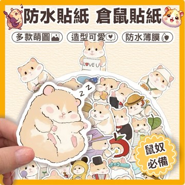 鼠鼠（台灣現貨）60張 可愛倉鼠表情包 鼠鼠 動物梗圖風格貼紙 PVC 防水貼紙 行李箱貼紙 安全帽貼紙 手機貼紙