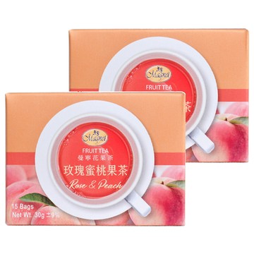 Magnet 曼寧 玫瑰蜜桃水果茶 不含咖啡因和人工色素 德國花草原料  2g  15包  2盒