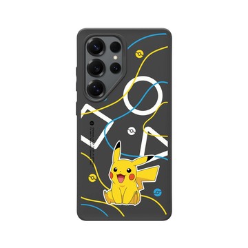 Galaxy S25 Ultra SolidSuit 黑 - 寶可夢 Pokemon - 幾何系列-皮卡丘
