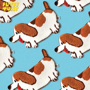 定制 - 巴吉度獵犬毛茸茸的地毯