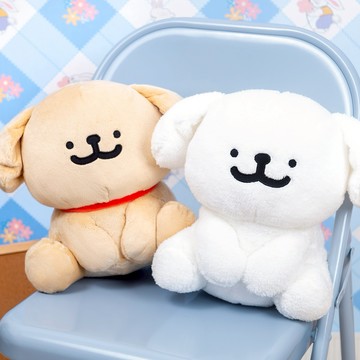 【線條小狗】絨毛娃娃 ( 坐姿小白 /  坐姿小金毛)