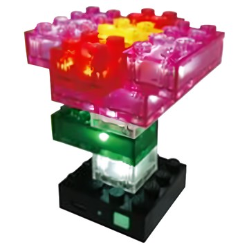 LIGHT STAX 手作小顆粒系列 亮亮積木 聲控版 Set 9入 亮亮小花  1組