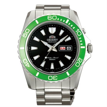 Orient 東方錶(FEM75003B)經典潛水機械腕錶/黑面綠框44.5mm｜樂天領券現折★全館特惠中★指定刷卡回饋10%