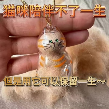 貓毛收集吊飾 透明貓毛收納盒 貓咪吊飾扭蛋 貓咪毛髮存放膠囊 貓咪扭蛋 寵物毛髮膠囊 寵物毛髮紀念 貓毛收納掛件 070