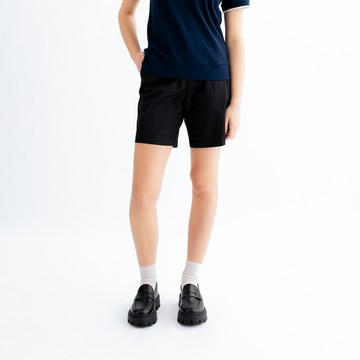 【Vacation Vibe】女裝-素色休閒短褲-黑色