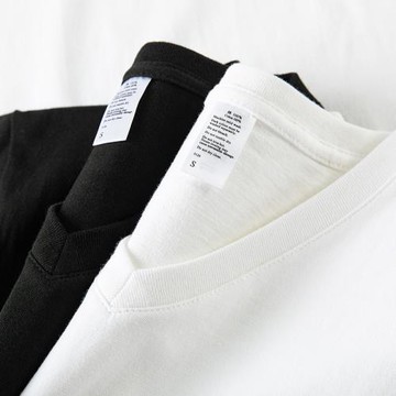 圈粉之作！高性價比！重磅夏季純棉V領短袖t恤寬松休閑簡約上衣男