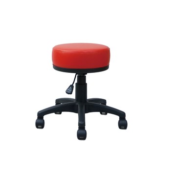 台灣製造 SGS認證 CC-02 辦公圓椅-紅（35*35*47cm）_廠商直送