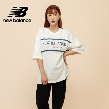 [New Balance]刺繡短袖上衣_女性_米白色_WT51910SST