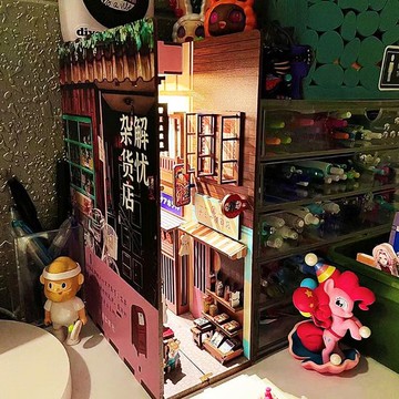 西西弗同趣拼裝感應書立 手工diy創意小屋3d立體拼裝模型 盛唐夜宴