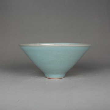 宋汝窯天青釉小杯 古玩瓷器收藏品 古董宋陶瓷仿古瓷擺件家居復古