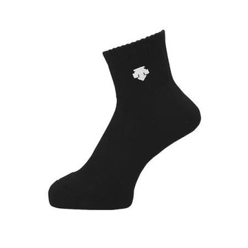 XS DESCENTE 男女運動厚底短襪-日製 襪子 運動 訓練 迪桑特 黑白