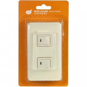 二開關蓋板組 牙白