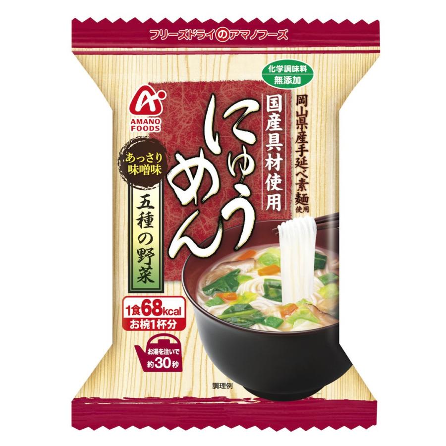 アマノフーズ フリーズドライ 無添加 にゅうめん 五種の野菜 8袋