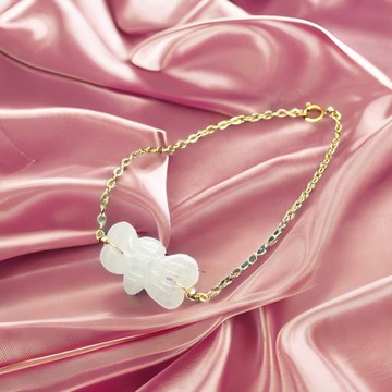 冰糯種翡翠蝴蝶14K包金手鍊 | 天然緬甸玉翡翠A貨 | 送禮