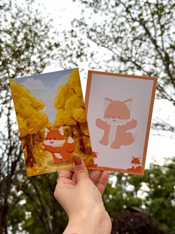 原創插畫明信片/心意卡 角色系列 狸寶