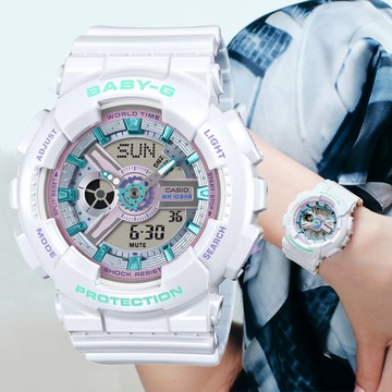 CASIO卡西歐 BABY-G 酷炫閃耀 雙顯腕錶 BA-110MC-7A