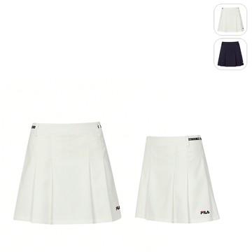 【FILA】女性 平織短裙(有安全褲)-白色 5SKY-1723-WT