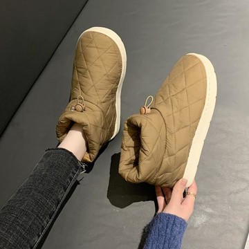 家居棉鞋男冬季包跟保暖羽絨鞋情侶家用厚底加絨外穿冬天棉拖鞋女