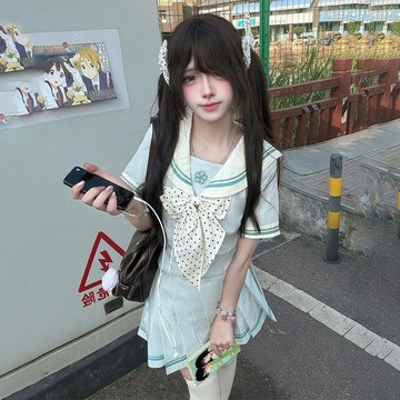 【台灣出貨】小青梔 櫻之森 JK制服 水手服 原創正版 薄荷 中間服 學院風 百褶裙 套裝 制服 水手服 百褶裙