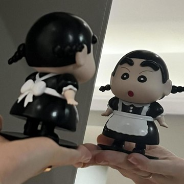 臺灣/✨擺件 手辦女僕小新手辦潮玩蠟筆小新服裝系列優質黑色裙子野原新之助擺件