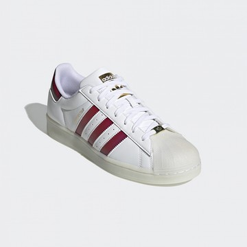 adidas 休閒鞋 男鞋 運動 皮革 厚底 三葉草 SUPERSTAR 白紅紫 H00232