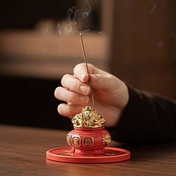 【現 🔥 貨】免運 📣聚寶盆香插擺件香爐家用室內中式送禮香插香座茶臺桌面香薰擺件UYB