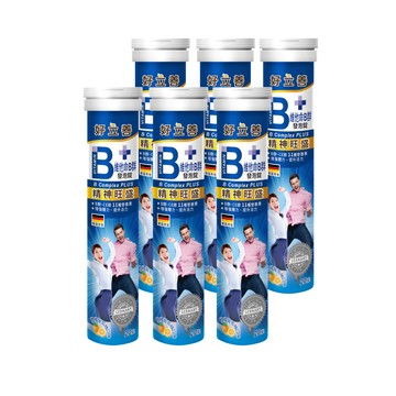 Heilusan B群 PLUS 發泡錠 (20錠) 6入組(柑橘葡萄柚口味 德國原裝 提神抗疲勞 B群.綜合維他命.維生素C.E.鎂)