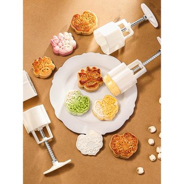 2025新款廣式月餅按壓醒獅模具國風75g克獅子模手壓式磨具家用做