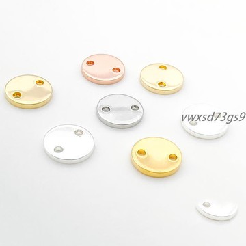 【繁體字/英文】客製化 金屬牌 鋁牌 鐵牌 標牌 鍍真金保色 雙孔圓形吊牌 手工diy手鏈項鏈耳環連接片飾品材料配件訂製