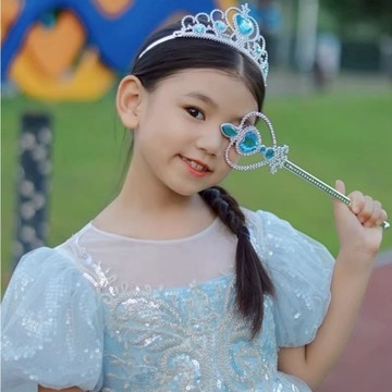 Baby童衣 冰雪公主水鑽皇冠髮箍組合 兒童串珠項鍊組合 女童髮飾 88167