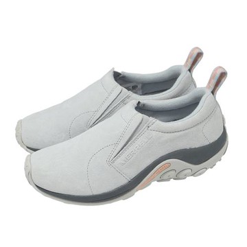 Merrell 休閒鞋 Jungle Moc 女鞋 灰 粉紅 麂皮 緩衝 鬆緊帶 易穿脫 ML008638