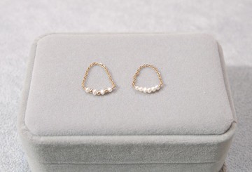 Girl power女子力 珍珠/金珠珍珠交錯戒指 訂購鍊戒2件有優惠