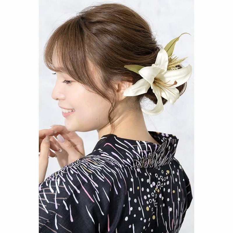 TAKAZEN フラワー 髪飾り ユリ髪飾り 成人式 卒業式 TAKAZEN