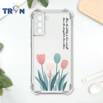 TRON 三星 S21 小清新花朵透明殼 四角防摔 軟殼 手機殼