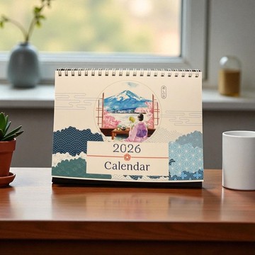 日本風景藝術月曆2026・日本製造・日本插畫家原創繪製・癒しの旅