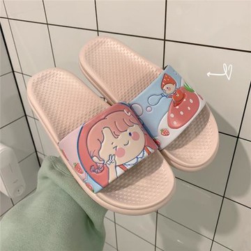 日本BM melville草莓女孩涼拖鞋女夏天網紅可愛家居軟底學生外穿
