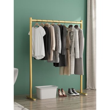 陽臺晾曬衣架家用掛衣架臥室落地單桿式衣服架加粗室內簡易衣帽架