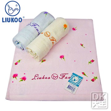 LIUKOO 薔薇花純棉毛巾(6條) 吸水毛巾 純棉毛巾 煙斗 LK679 台灣製【DK大王】